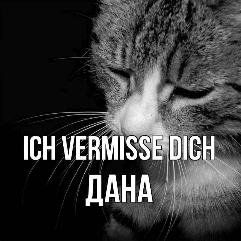 Открытка на каждый день с именем, Дана Ich vermisse dich мне скучно Прикольная открытка с пожеланием онлайн скачать бесплатно 