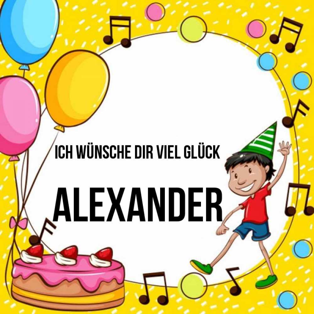 Открытка на каждый день с именем, Alexander Ich wünsche dir viel Glück открытка 1 Прикольная открытка с пожеланием онлайн скачать бесплатно 