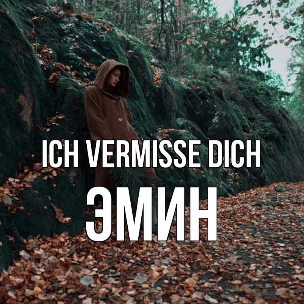 Открытка на каждый день с именем, Эмин Ich vermisse dich скука 1 Прикольная открытка с пожеланием онлайн скачать бесплатно 