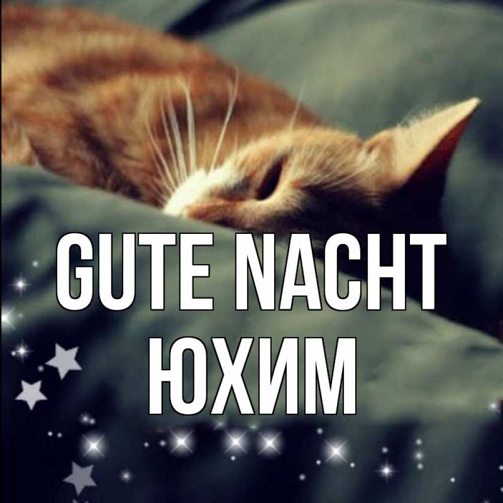 Открытка на каждый день с именем, Юхим Gute Nacht кроватка Прикольная открытка с пожеланием онлайн скачать бесплатно 