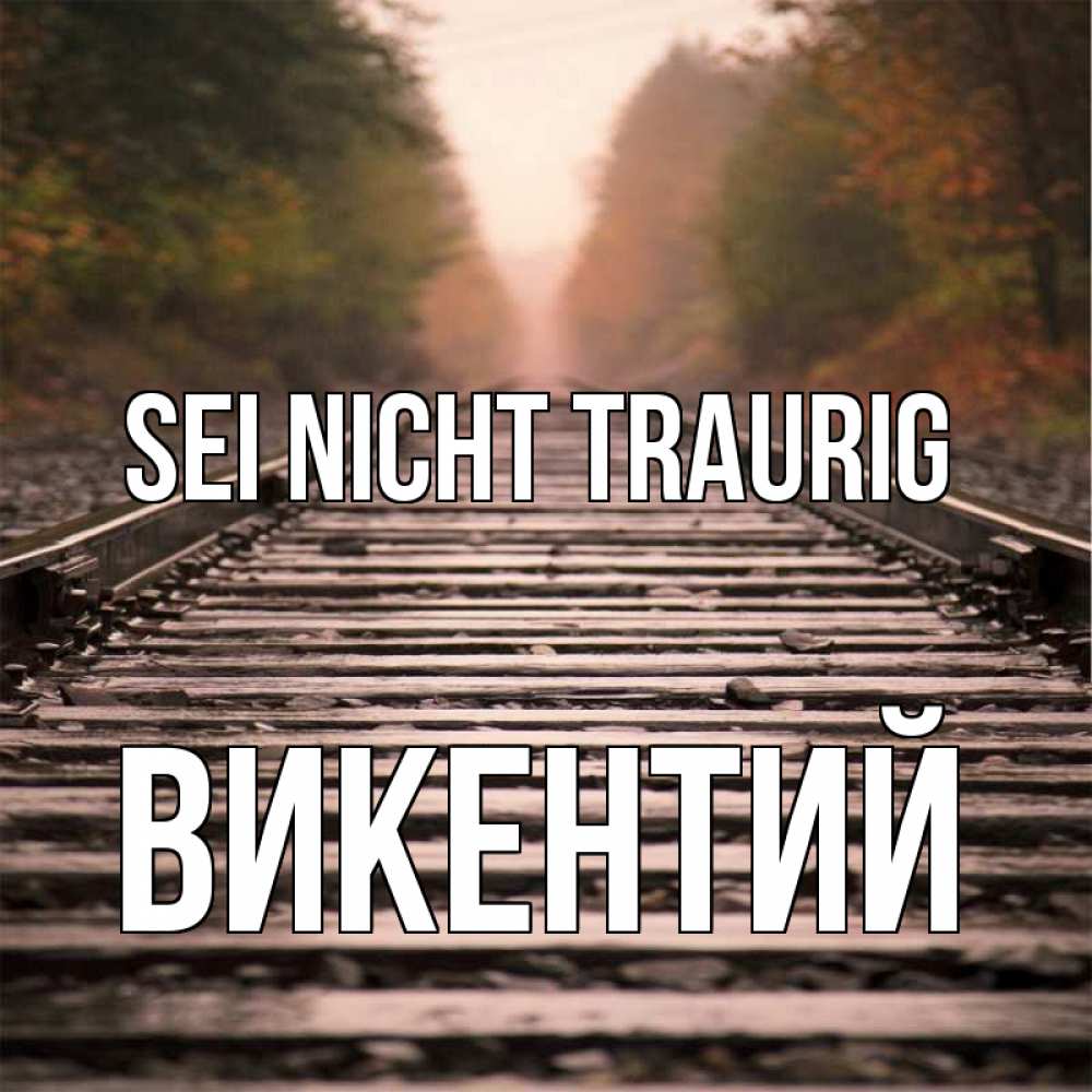 Открытка на каждый день с именем, Викентий Sei nicht traurig лес и железная дорога Прикольная открытка с пожеланием онлайн скачать бесплатно 