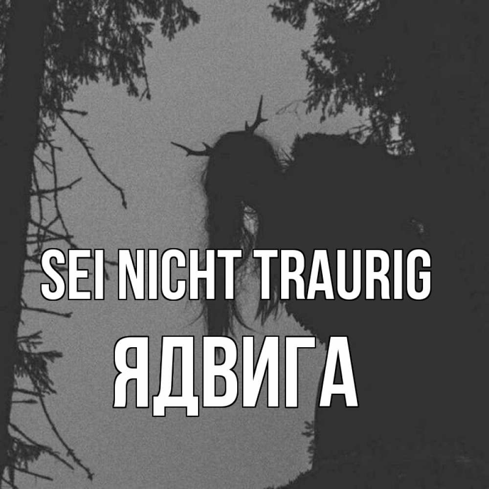Открытка на каждый день с именем, Ядвига Sei nicht traurig чудище лесное Прикольная открытка с пожеланием онлайн скачать бесплатно 