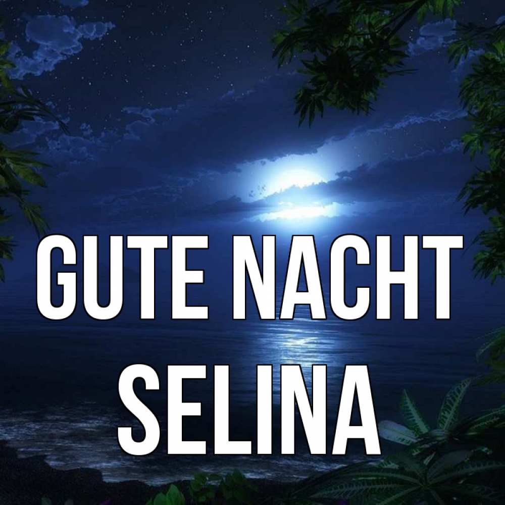 Открытка на каждый день с именем, Selina Gute Nacht тропический остров Прикольная открытка с пожеланием онлайн скачать бесплатно 