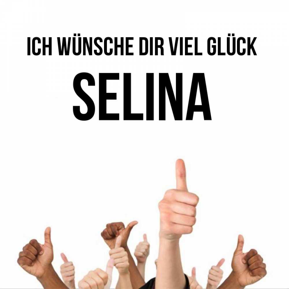 Открытка на каждый день с именем, Selina Ich wünsche dir viel Glück молодцом Прикольная открытка с пожеланием онлайн скачать бесплатно 