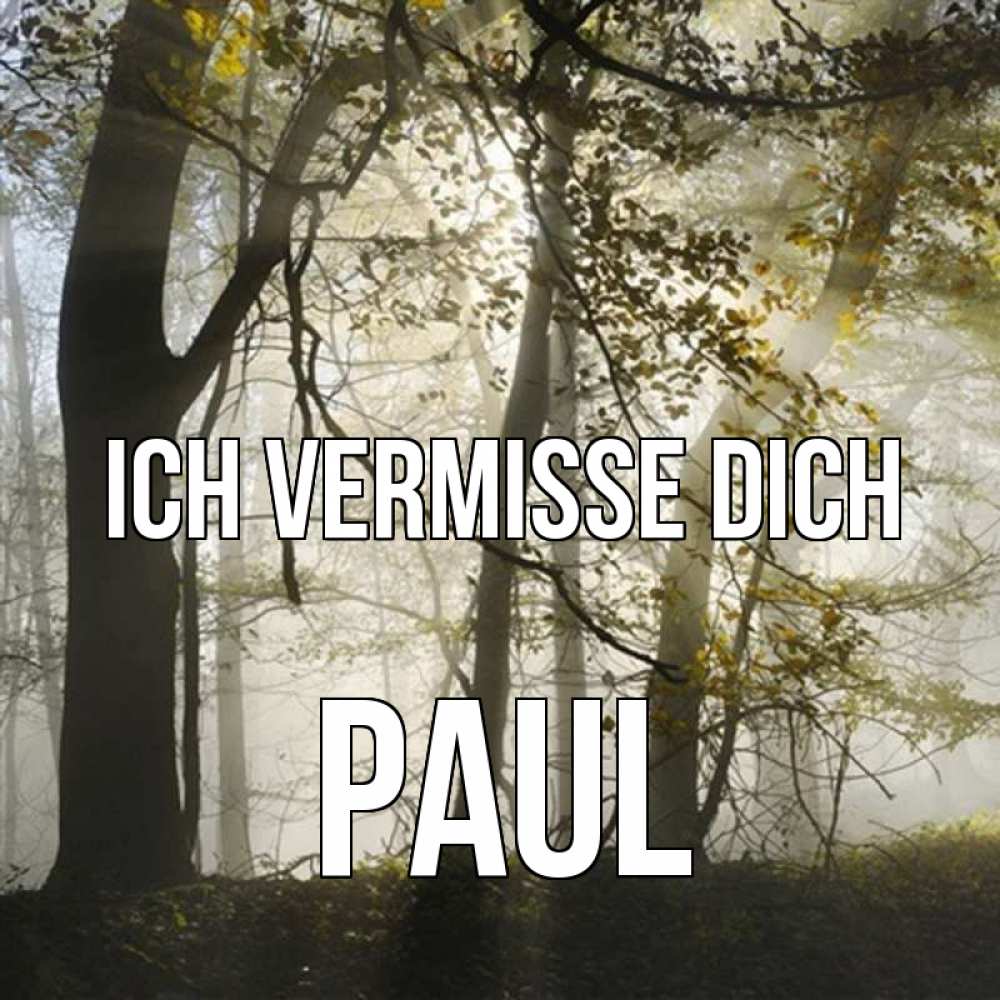Открытка на каждый день с именем, Paul Ich vermisse dich грустно Прикольная открытка с пожеланием онлайн скачать бесплатно 