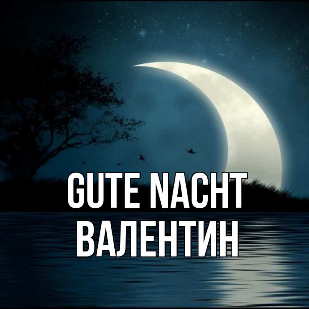 Открытка на каждый день с именем, Валентин Gute Nacht вода Прикольная открытка с пожеланием онлайн скачать бесплатно 