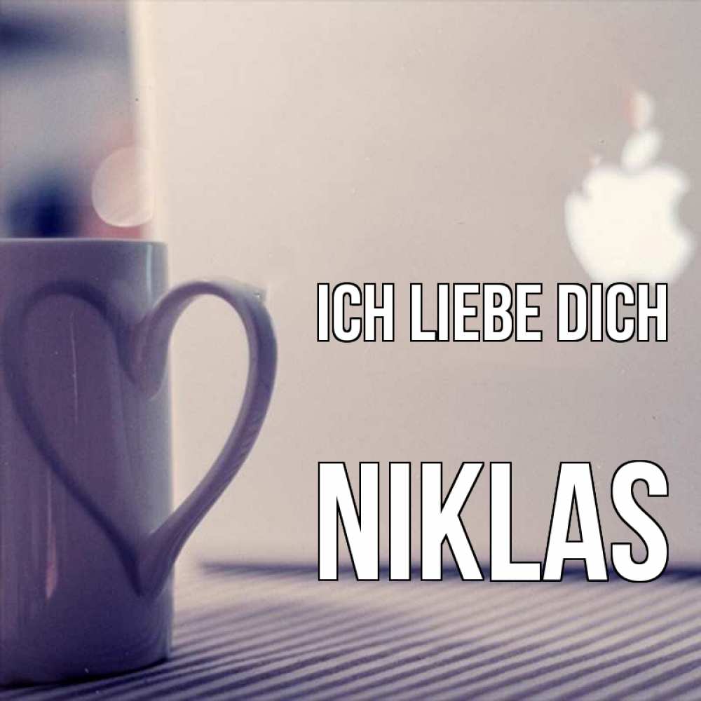 Открытка на каждый день с именем, Niklas Ich liebe dich знак яблока Прикольная открытка с пожеланием онлайн скачать бесплатно 