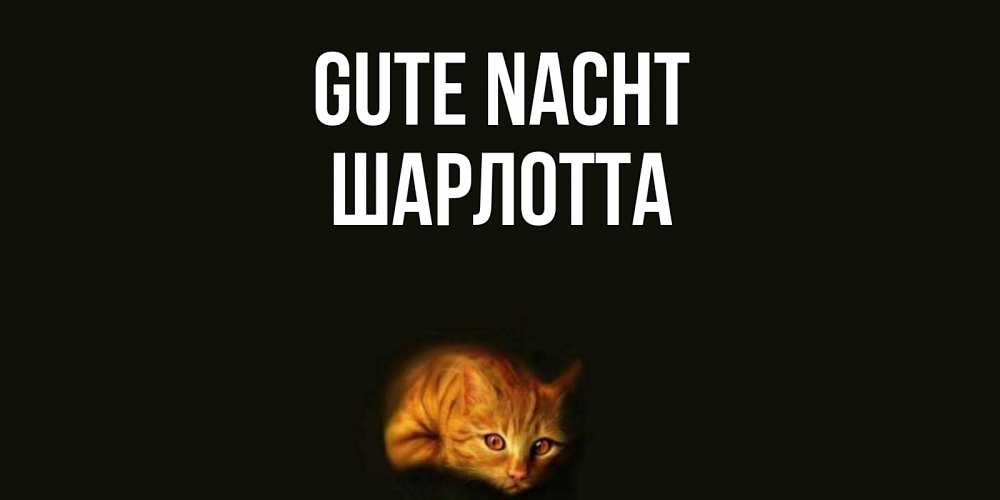 Открытка на каждый день с именем, Шарлотта Gute Nacht кот Прикольная открытка с пожеланием онлайн скачать бесплатно 