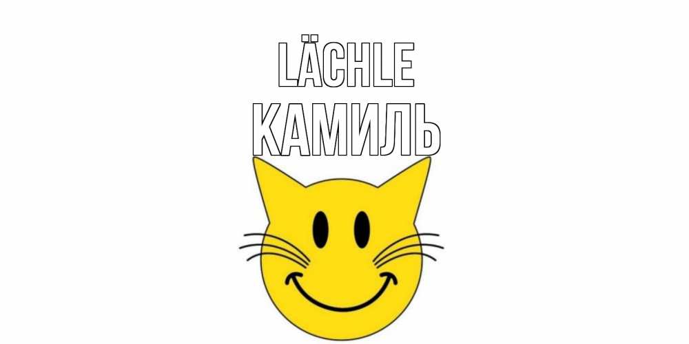 Открытка на каждый день с именем, Камиль Lächle кот, улыбка Прикольная открытка с пожеланием онлайн скачать бесплатно 