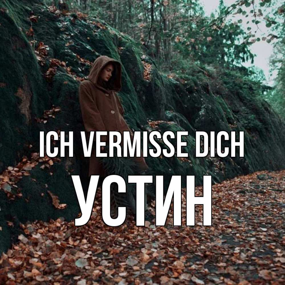 Открытка на каждый день с именем, Устин Ich vermisse dich скука 1 Прикольная открытка с пожеланием онлайн скачать бесплатно 
