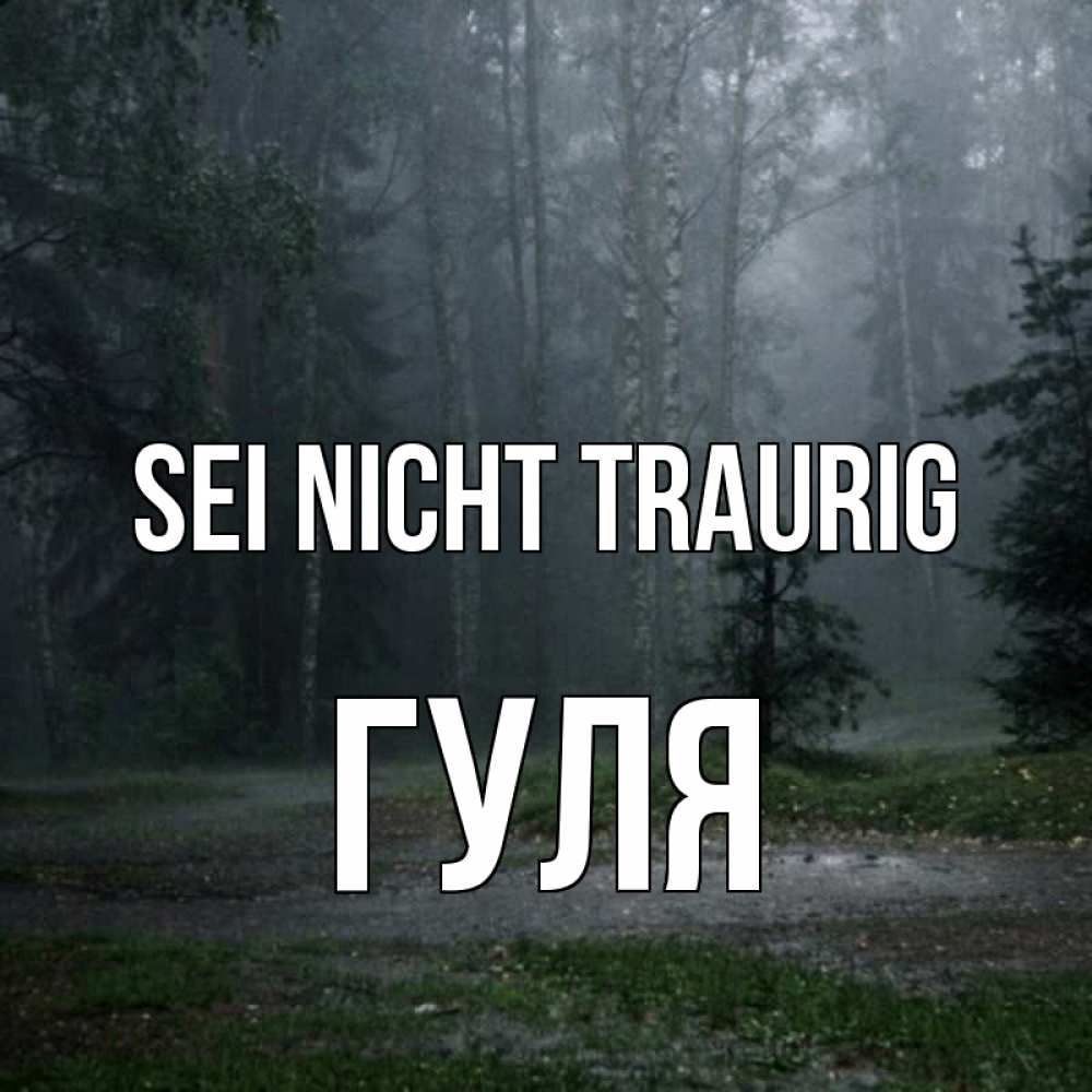 Открытка на каждый день с именем, Гуля Sei nicht traurig осень Прикольная открытка с пожеланием онлайн скачать бесплатно 