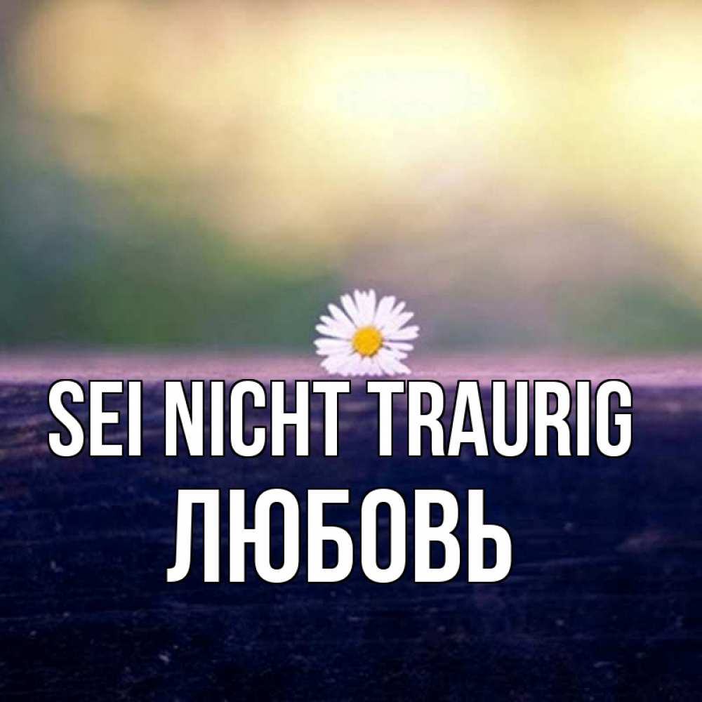 Открытка на каждый день с именем, Любовь Sei nicht traurig красота Прикольная открытка с пожеланием онлайн скачать бесплатно 