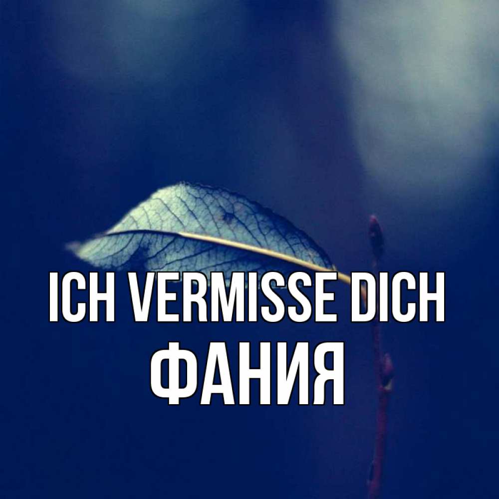 Открытка на каждый день с именем, Фания Ich vermisse dich одна ветка 1 Прикольная открытка с пожеланием онлайн скачать бесплатно 