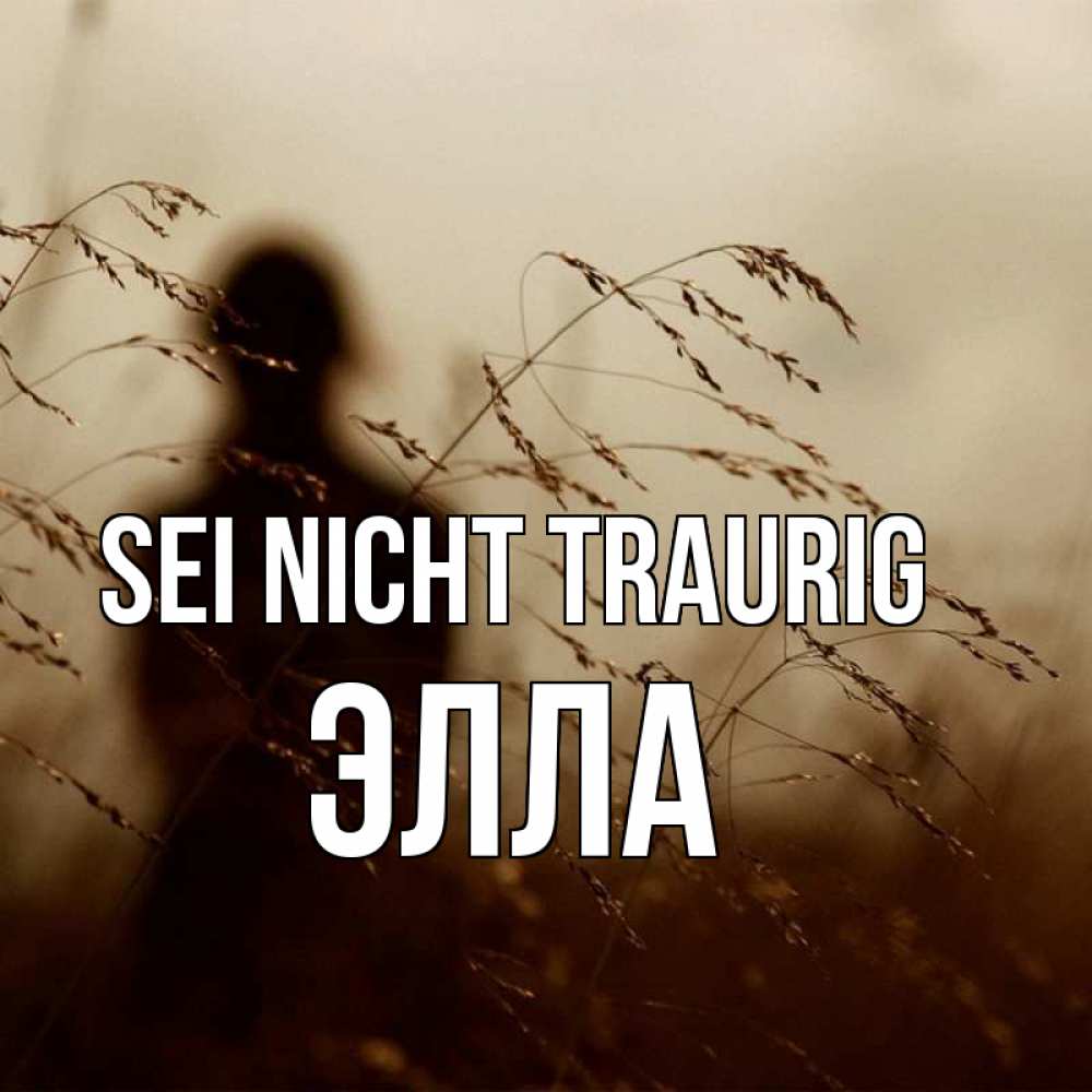 Открытка на каждый день с именем, Элла Sei nicht traurig грусть Прикольная открытка с пожеланием онлайн скачать бесплатно 