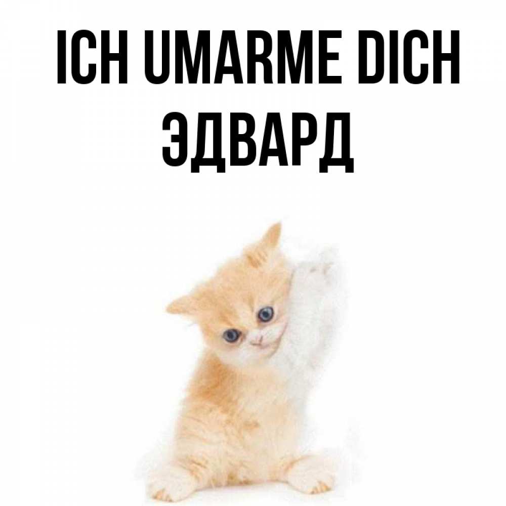 Открытка на каждый день с именем, Эдвард Ich umarme dich я хочу очень скорее обнимаешек Прикольная открытка с пожеланием онлайн скачать бесплатно 