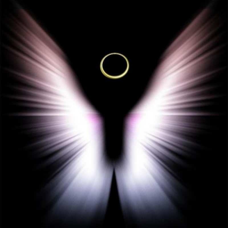 Открытка нимб и крылья  ангел из света  Mit einem Engelstag 