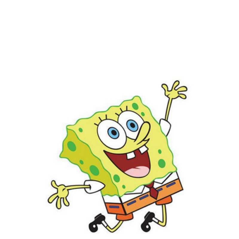 Открытка мега позитив от спанч Боба  губка боб в прыжке  Hallo 