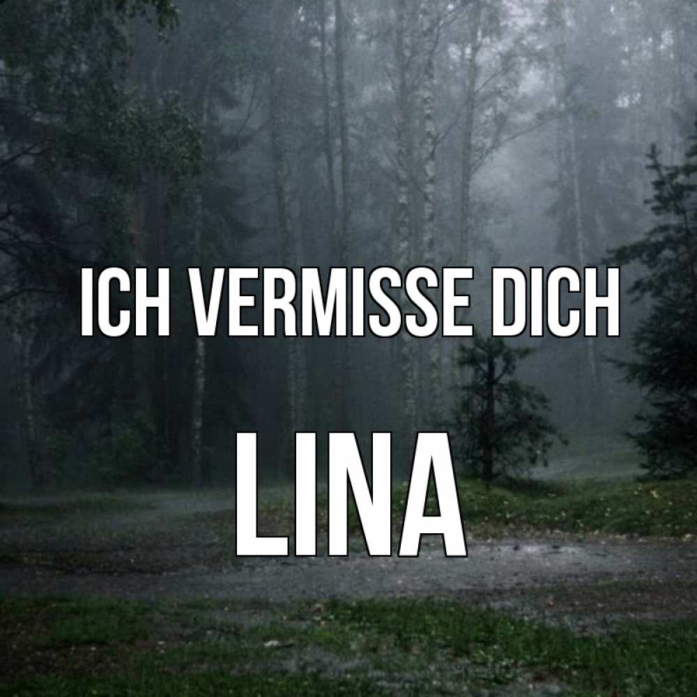 Открытка на каждый день с именем, Lina Ich vermisse dich одна и плохо мне Прикольная открытка с пожеланием онлайн скачать бесплатно 