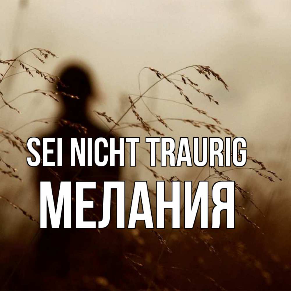 Открытка на каждый день с именем, Мелания Sei nicht traurig грусть Прикольная открытка с пожеланием онлайн скачать бесплатно 