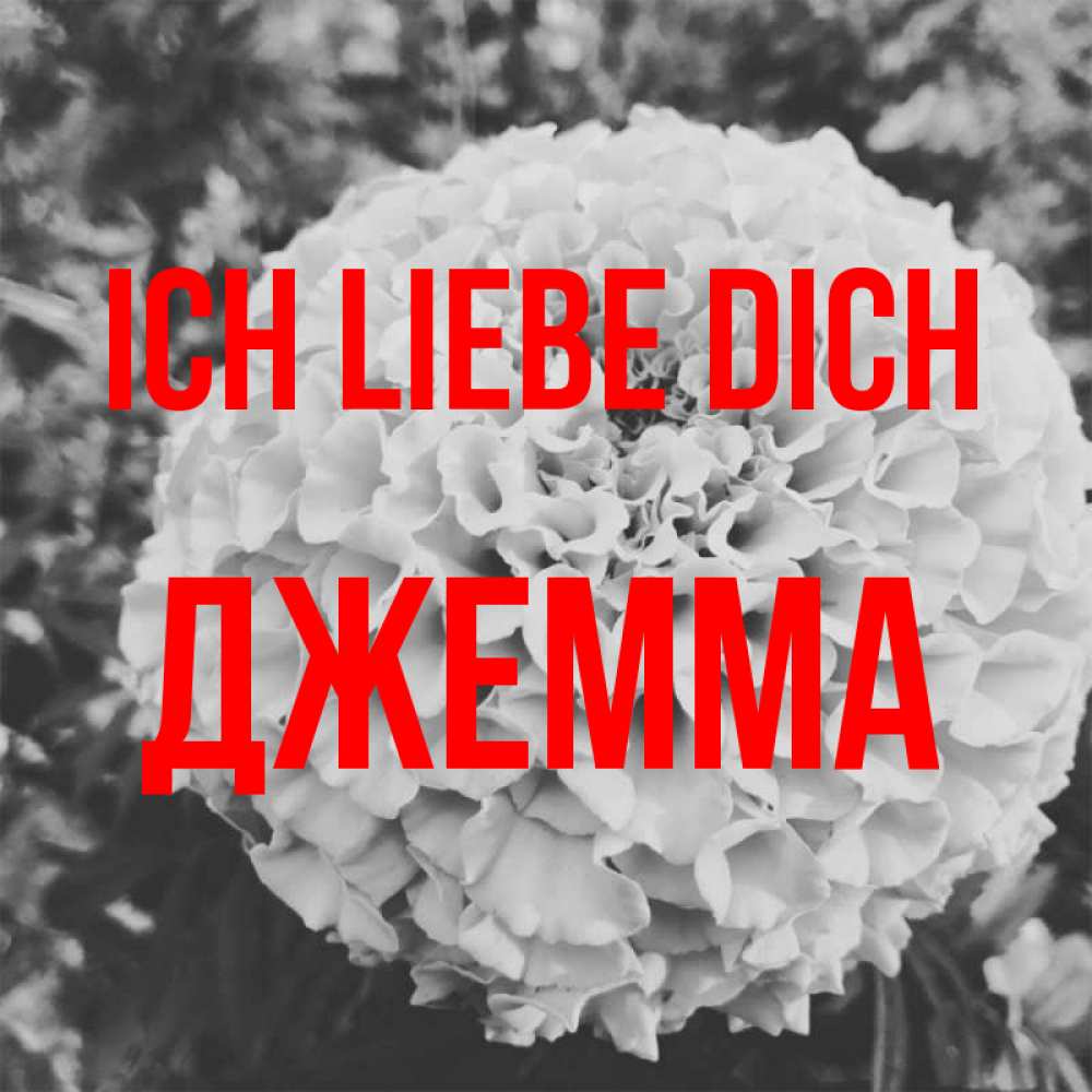 Открытка на каждый день с именем, Джемма Ich liebe dich подпись Прикольная открытка с пожеланием онлайн скачать бесплатно 