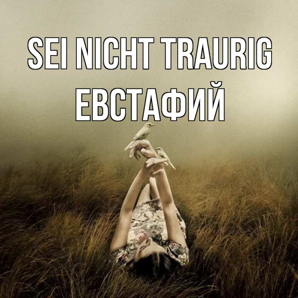 Открытка на каждый день с именем, Евстафий Sei nicht traurig поле и туман Прикольная открытка с пожеланием онлайн скачать бесплатно 