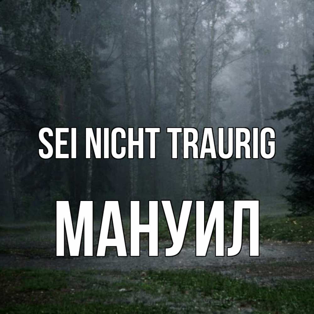 Открытка на каждый день с именем, Мануил Sei nicht traurig осень Прикольная открытка с пожеланием онлайн скачать бесплатно 