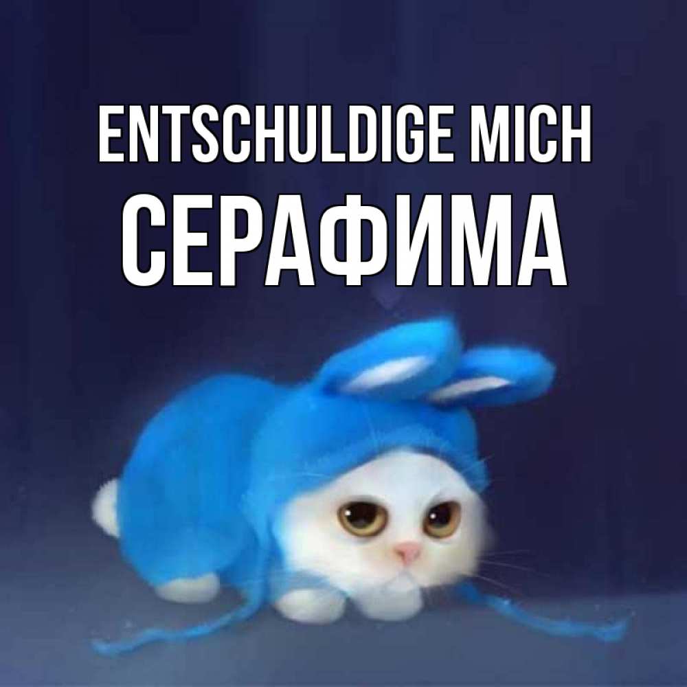 Открытка на каждый день с именем, Серафима Entschuldige mich невинный котозай просит прощения Прикольная открытка с пожеланием онлайн скачать бесплатно 