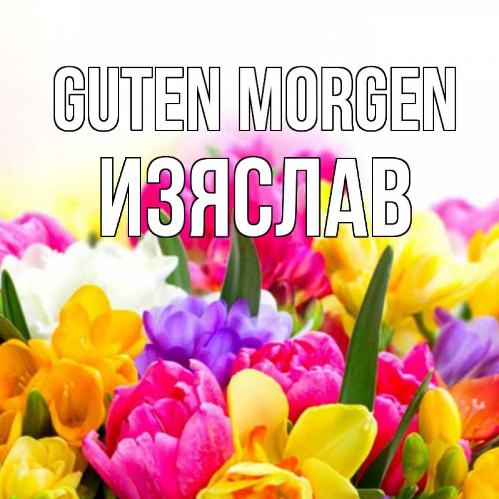 Открытка на каждый день с именем, Изяслав Guten Morgen создать открытку со свое подписью Прикольная открытка с пожеланием онлайн скачать бесплатно 