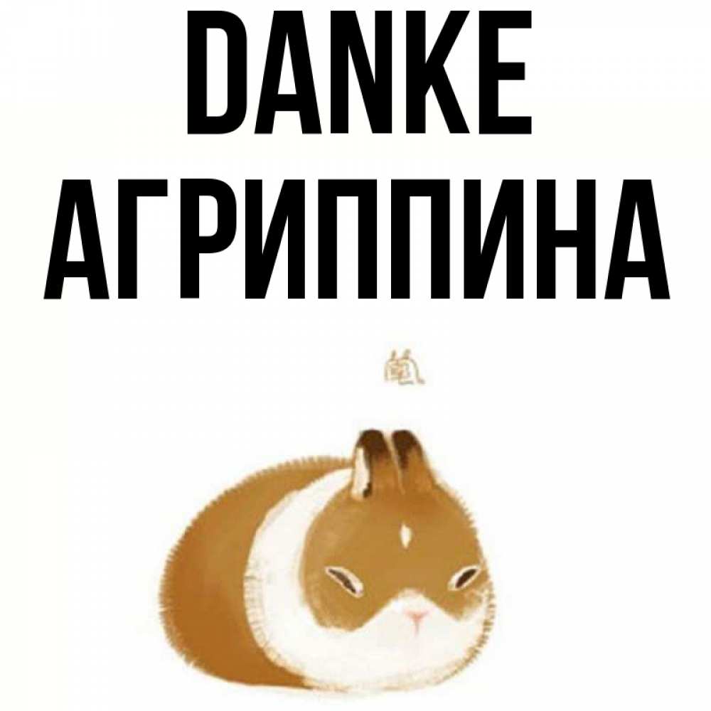 Открытка на каждый день с именем, Агриппина Danke коричнево белый домашний питомец Прикольная открытка с пожеланием онлайн скачать бесплатно 