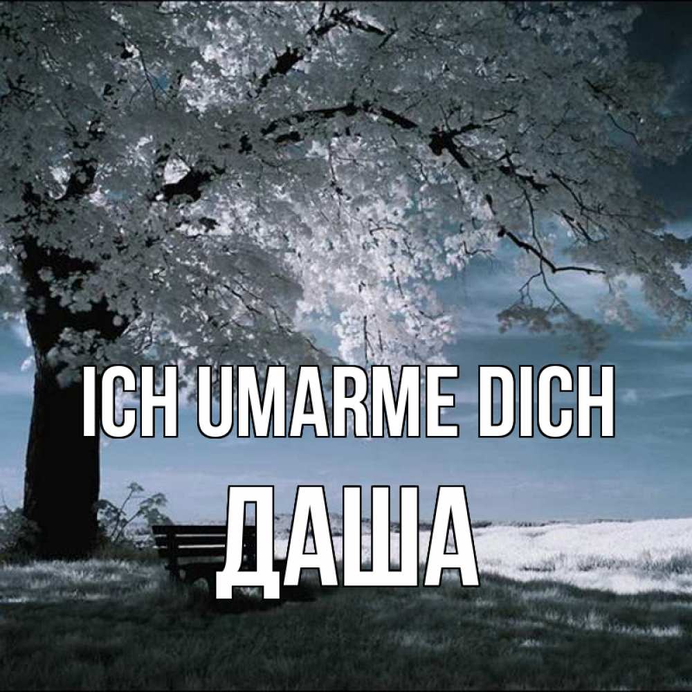 Открытка на каждый день с именем, Даша Ich umarme dich дерево Прикольная открытка с пожеланием онлайн скачать бесплатно 