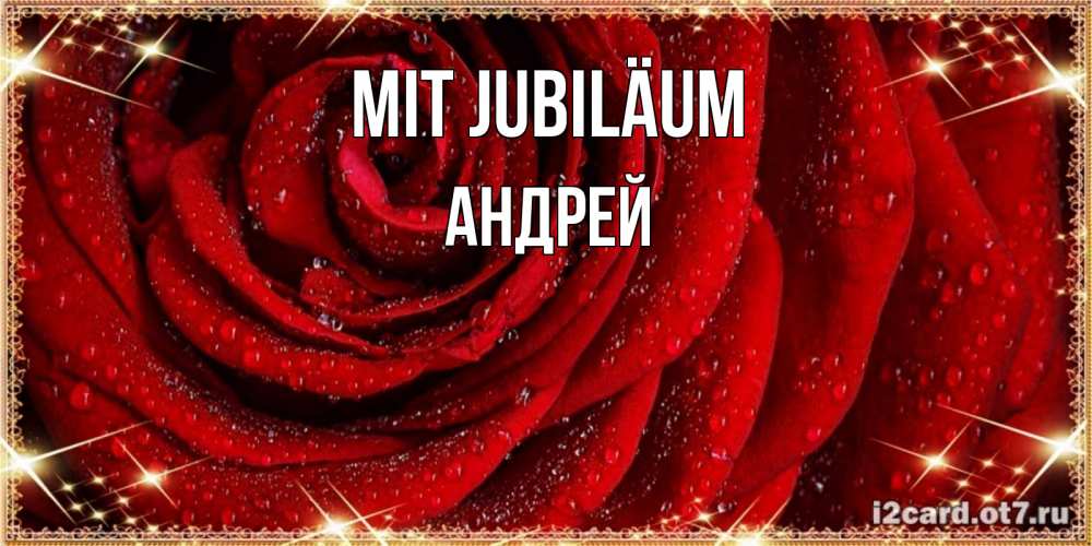 Открытка на каждый день с именем, Андрей Mit Jubiläum роса на розе блестящая в лучах солнца Прикольная открытка с пожеланием онлайн скачать бесплатно 
