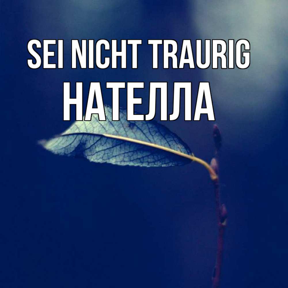 Открытка на каждый день с именем, Нателла Sei nicht traurig растение Прикольная открытка с пожеланием онлайн скачать бесплатно 