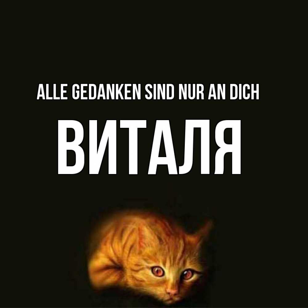 Открытка на каждый день с именем, Виталя Alle Gedanken sind nur an dich рыжий Прикольная открытка с пожеланием онлайн скачать бесплатно 