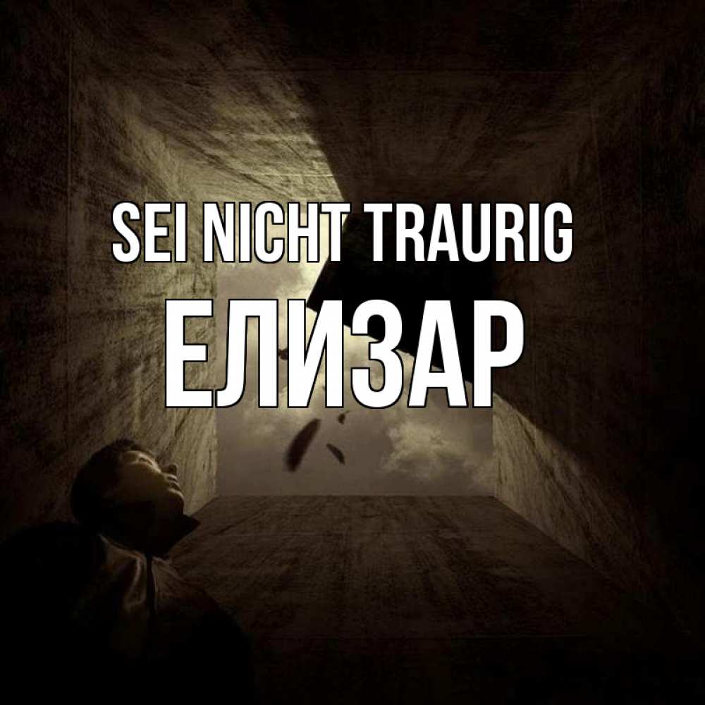 Открытка на каждый день с именем, Елизар Sei nicht traurig жуть Прикольная открытка с пожеланием онлайн скачать бесплатно 