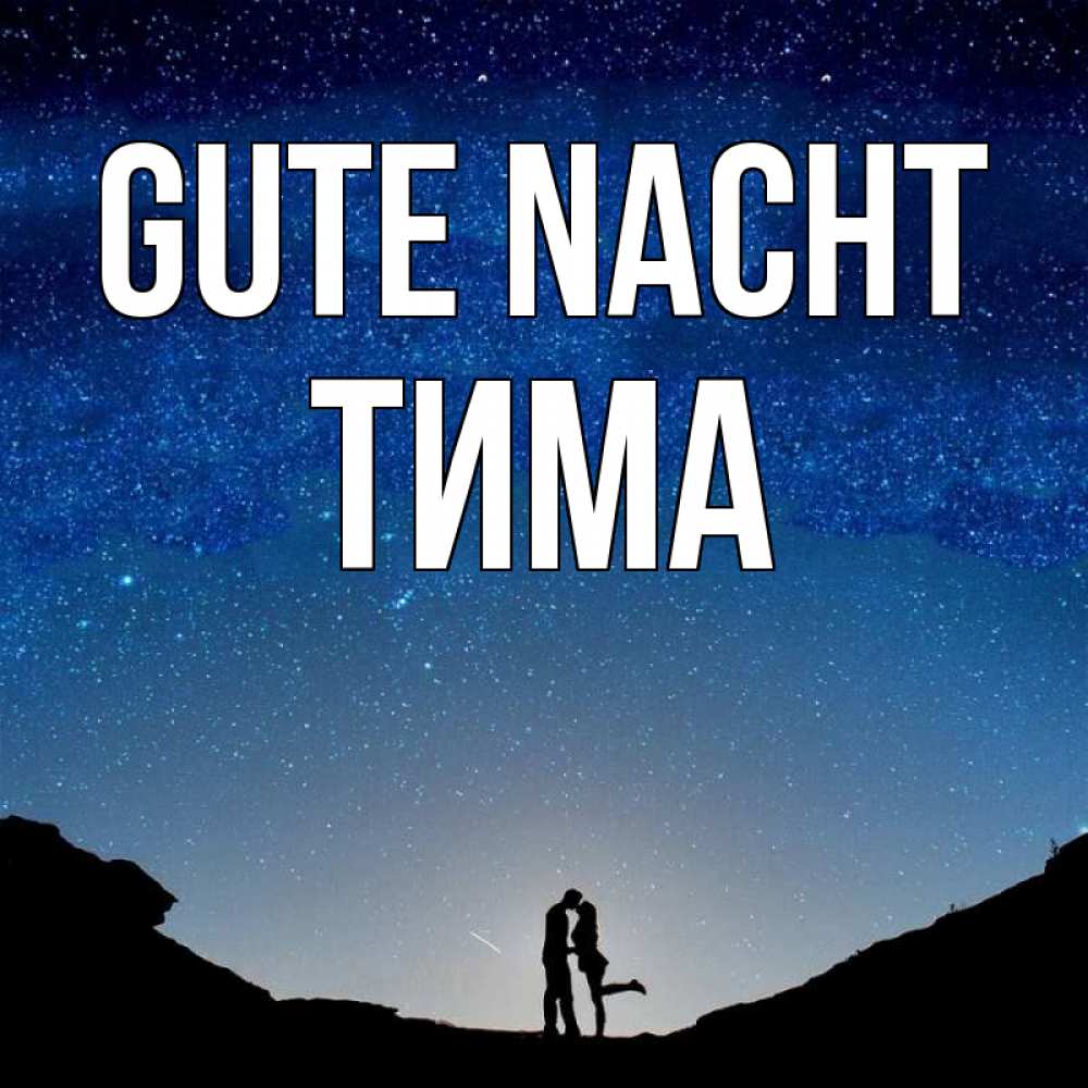 Открытка на каждый день с именем, Тима Gute Nacht звездное небо и люди Прикольная открытка с пожеланием онлайн скачать бесплатно 