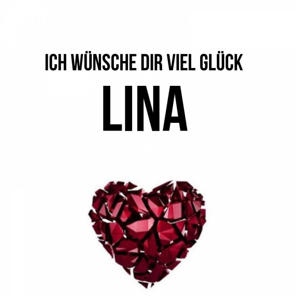 Открытка на каждый день с именем, Lina Ich wünsche dir viel Glück бордовое из кристаллов  1 Прикольная открытка с пожеланием онлайн скачать бесплатно 