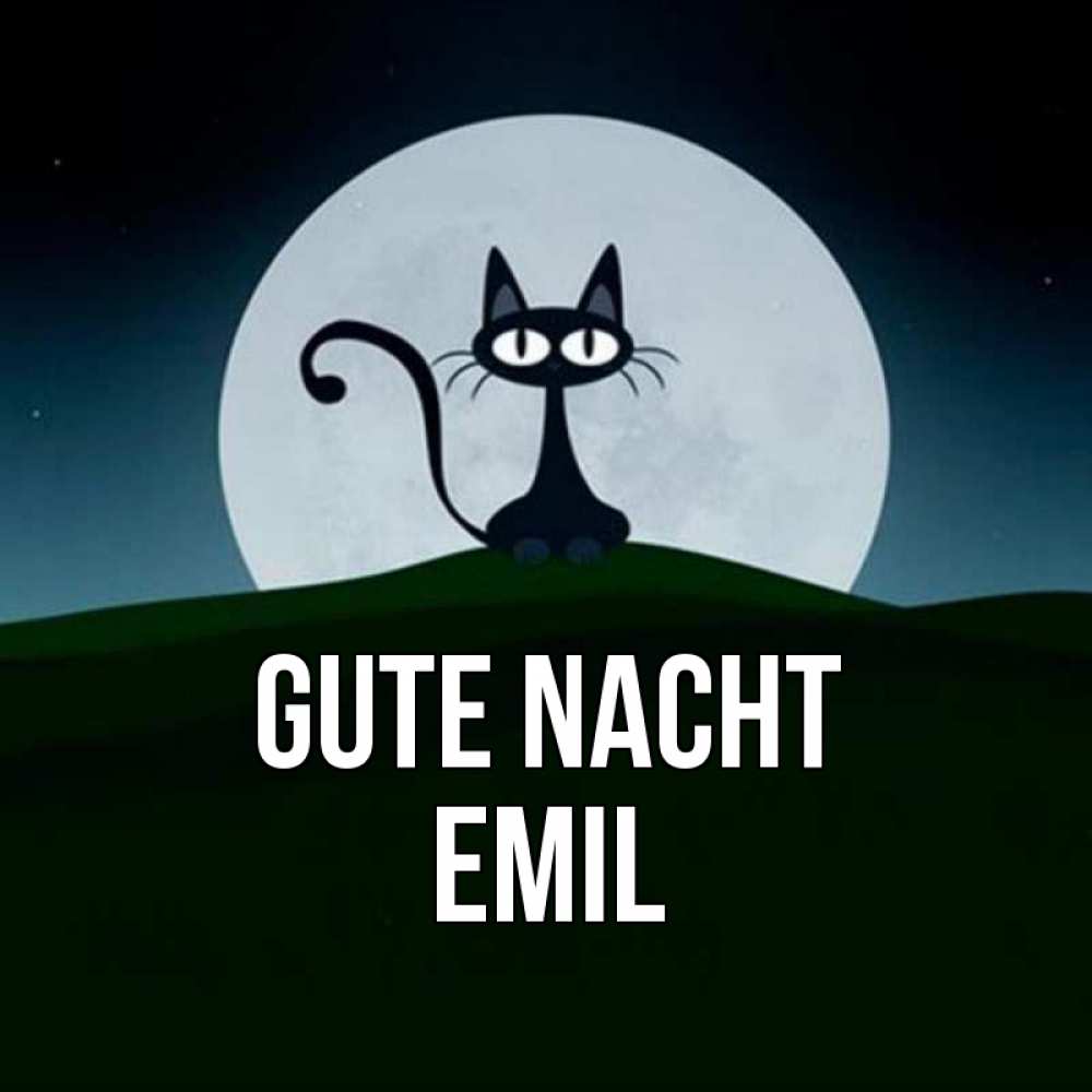 Открытка на каждый день с именем, Emil Gute Nacht хорошо выспаться ночью и без кошмаров Прикольная открытка с пожеланием онлайн скачать бесплатно 