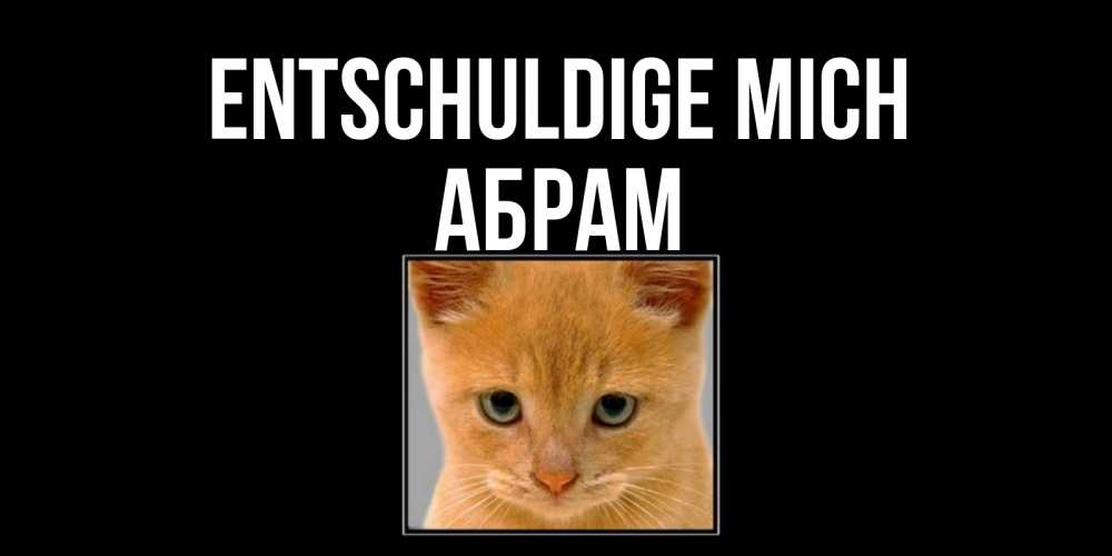 Открытка на каждый день с именем, Абрам Entschuldige mich рыжий грустный кот просит прощения Прикольная открытка с пожеланием онлайн скачать бесплатно 