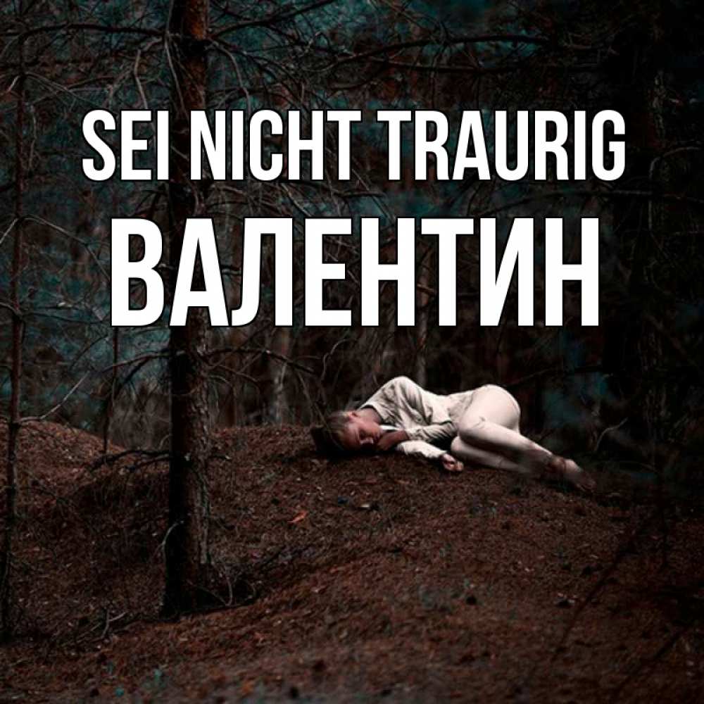 Открытка на каждый день с именем, Валентин Sei nicht traurig лес Прикольная открытка с пожеланием онлайн скачать бесплатно 