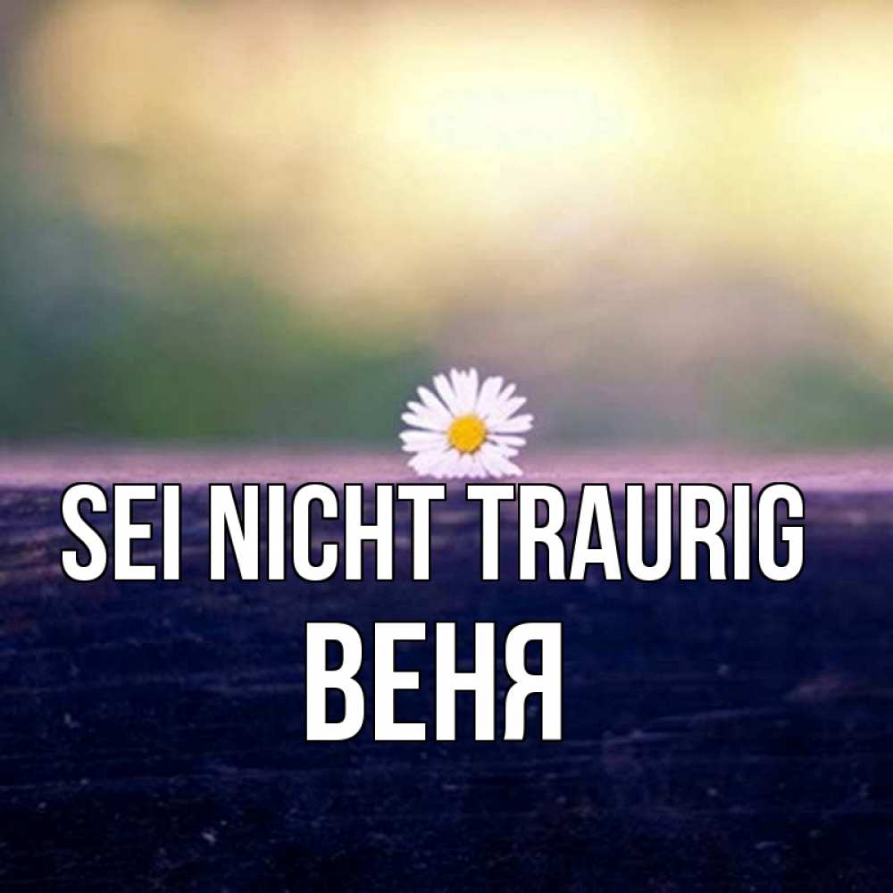 Открытка на каждый день с именем, Веня Sei nicht traurig красота Прикольная открытка с пожеланием онлайн скачать бесплатно 