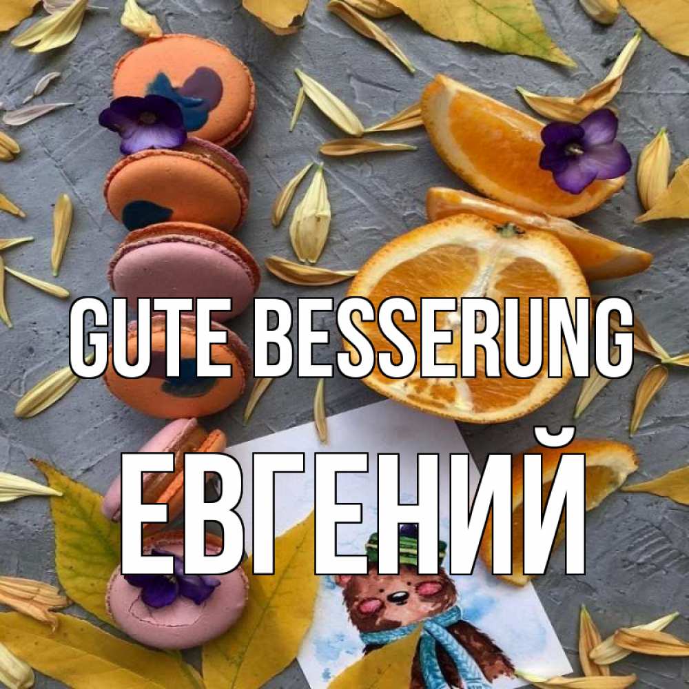 Открытка на каждый день с именем, Евгений Gute Besserung не болейте Прикольная открытка с пожеланием онлайн скачать бесплатно 