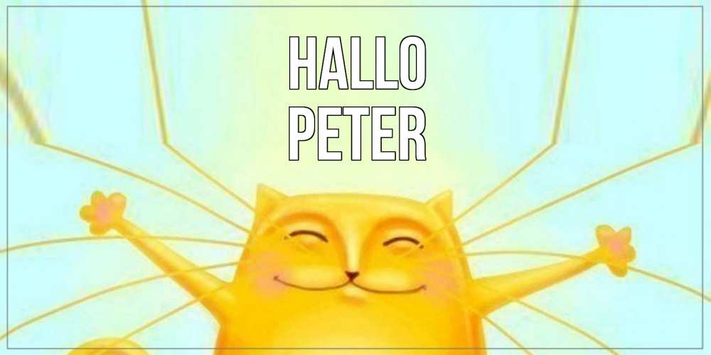 Открытка на каждый день с именем, Peter Hallo кот Прикольная открытка с пожеланием онлайн скачать бесплатно 
