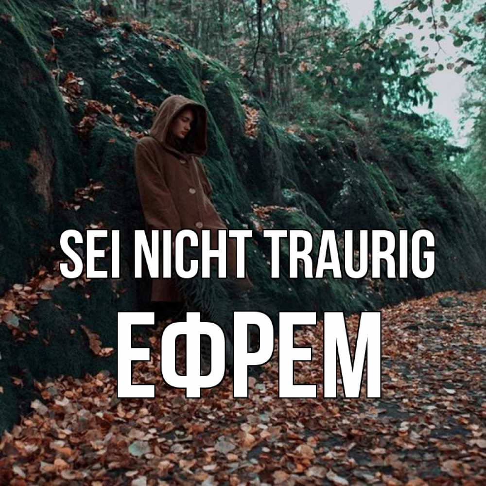 Открытка на каждый день с именем, Ефрем Sei nicht traurig осенний лес Прикольная открытка с пожеланием онлайн скачать бесплатно 