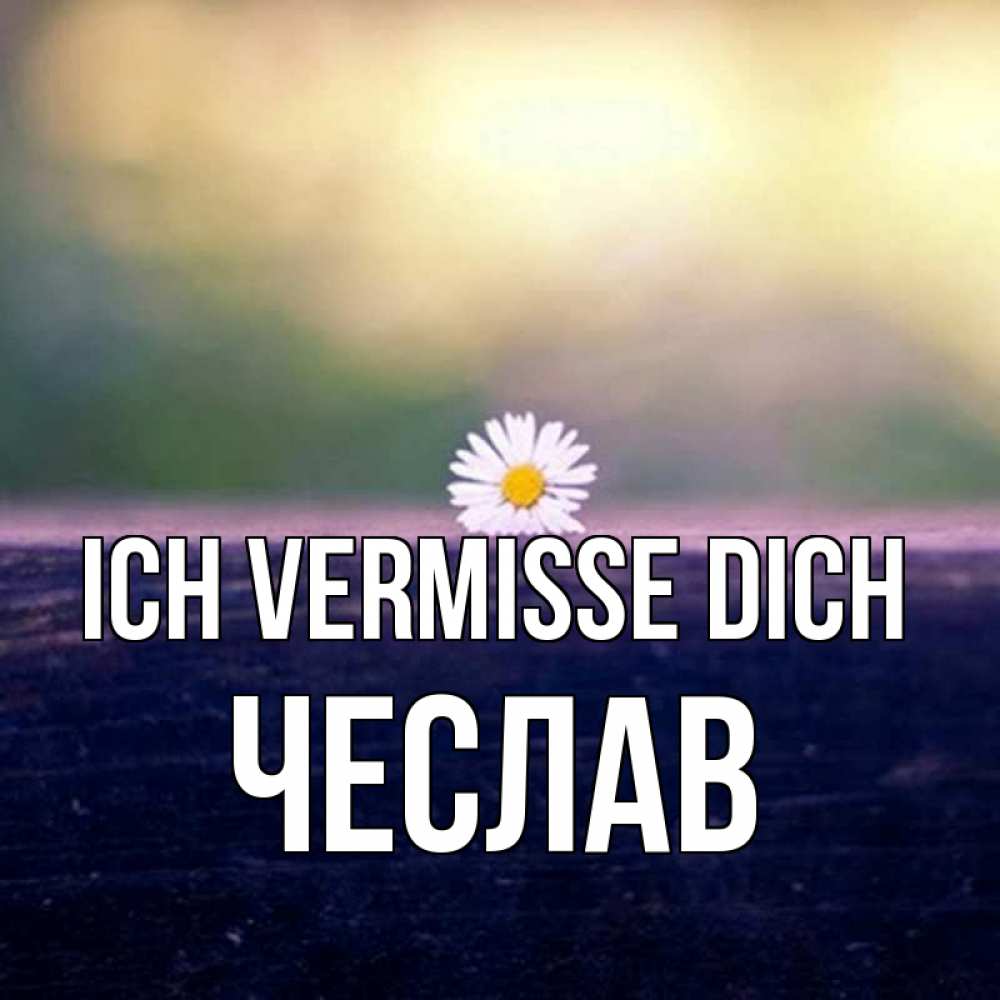 Открытка на каждый день с именем, Чеслав Ich vermisse dich приходи в гости Прикольная открытка с пожеланием онлайн скачать бесплатно 