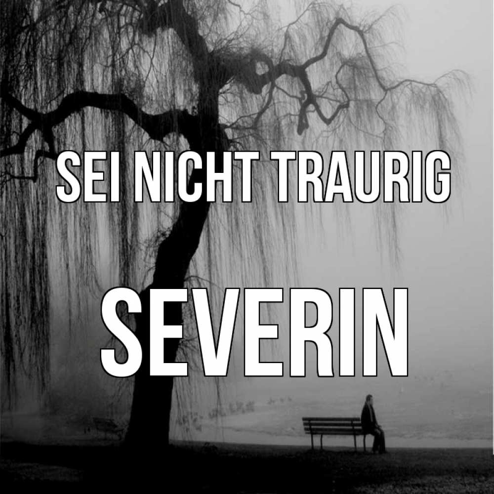 Открытка на каждый день с именем, Severin Sei nicht traurig висящие ветки дерева и лавочка под деревом Прикольная открытка с пожеланием онлайн скачать бесплатно 