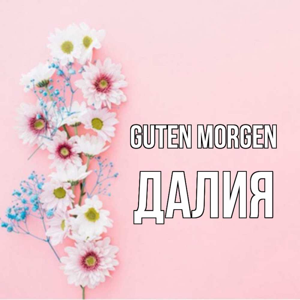 Открытка на каждый день с именем, Далия Guten Morgen цветы с подписью Прикольная открытка с пожеланием онлайн скачать бесплатно 