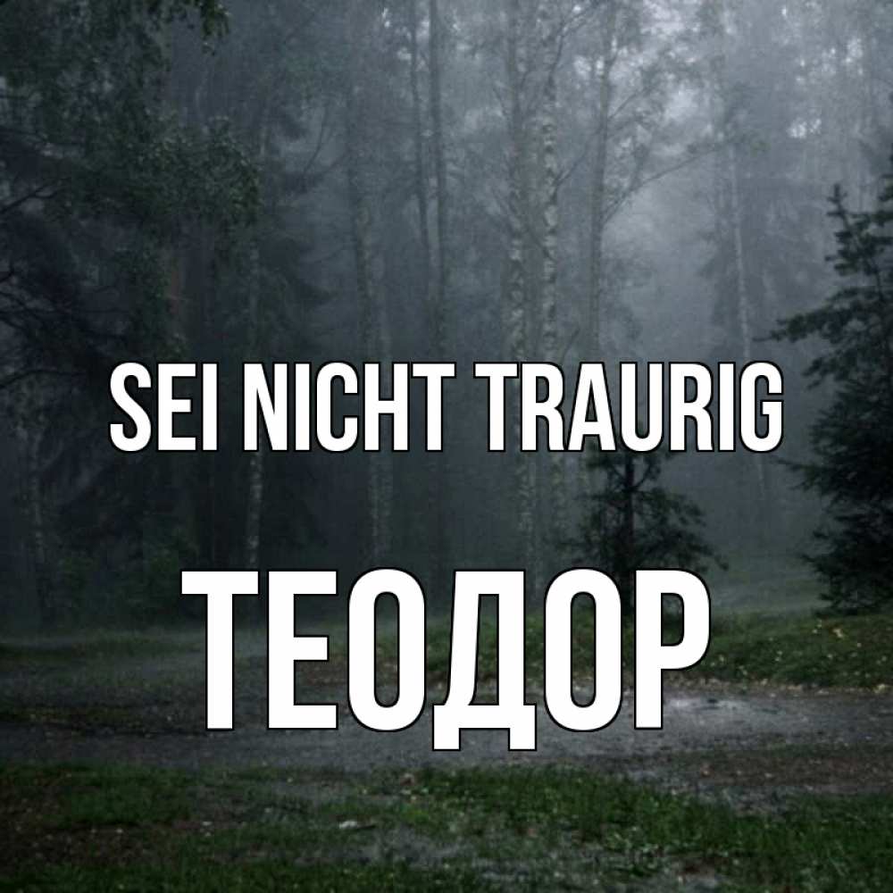 Открытка на каждый день с именем, Теодор Sei nicht traurig осень Прикольная открытка с пожеланием онлайн скачать бесплатно 
