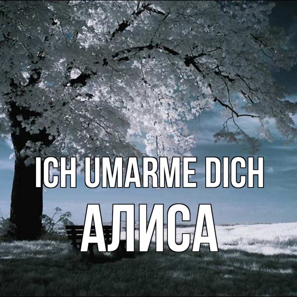 Открытка на каждый день с именем, Алиса Ich umarme dich дерево Прикольная открытка с пожеланием онлайн скачать бесплатно 