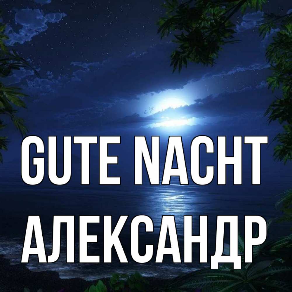 Открытка на каждый день с именем, Александр Gute Nacht тропический остров Прикольная открытка с пожеланием онлайн скачать бесплатно 