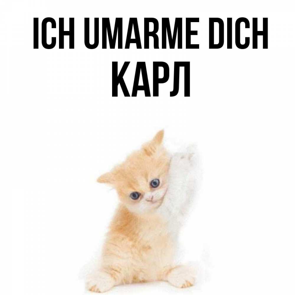 Открытка на каждый день с именем, Карл Ich umarme dich я хочу очень скорее обнимаешек Прикольная открытка с пожеланием онлайн скачать бесплатно 